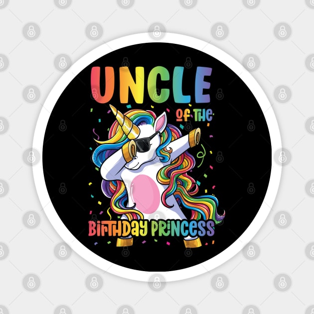 Uncle of the Birthday Princess Dabbing Unicorn Girl Magnet by Pennelli Studio